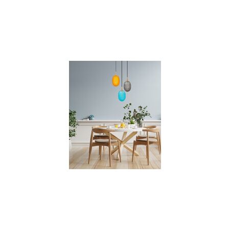 PENDANT SES 10W Clear Ellipse Glass Segmented w/Brass Highlight Enclosed OD150mm