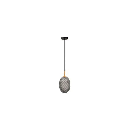 PENDANT SES 10W Clear Ellipse Glass Segmented w/Brass Highlight Enclosed OD150mm