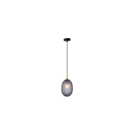 PENDANT SES 10W Frosted Ellipse Glass Segmented w/Brass Highlight Enclosed OD150mm