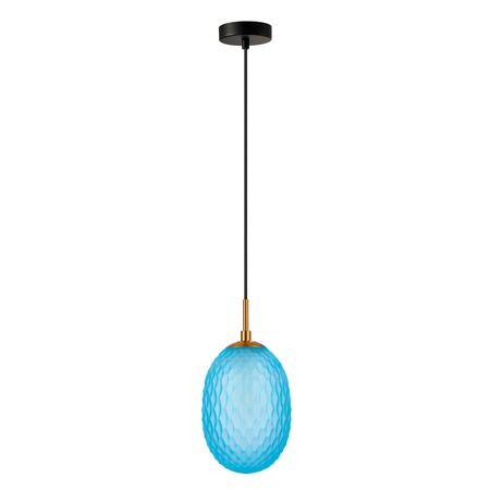PENDANT SES 10W Orange Ellipse Glass Segmented w/Brass Highlight Enclosed OD150mm