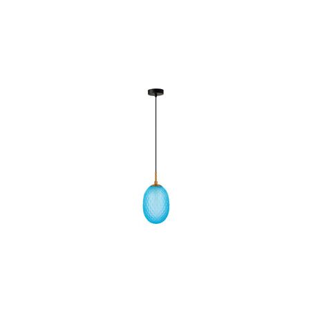PENDANT SES 10W Clear Ellipse Glass Segmented w/Brass Highlight Enclosed OD150mm