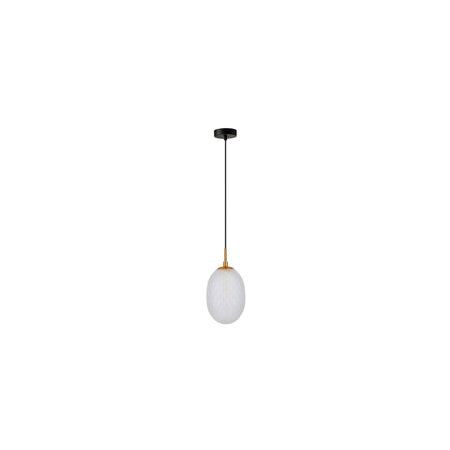 PENDANT SES 10W Clear Ellipse Glass Segmented w/Brass Highlight Enclosed OD150mm