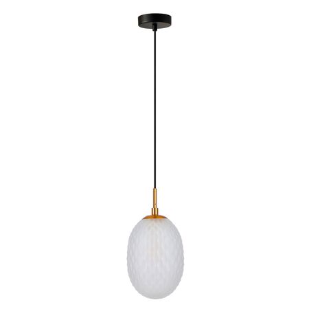 PENDANT SES 10W Clear Ellipse Glass Segmented w/Brass Highlight Enclosed OD150mm