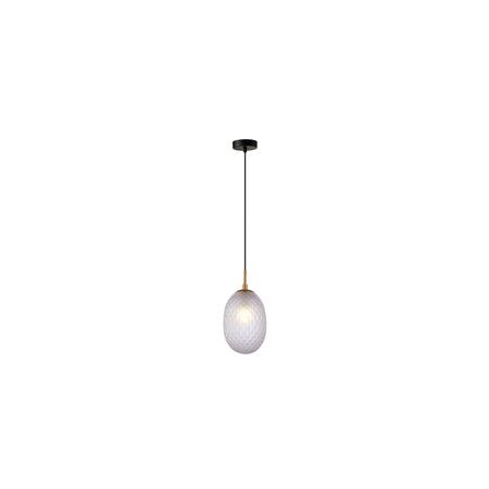 PENDANT SES 10W Clear Ellipse Glass Segmented w/Brass Highlight Enclosed OD150mm