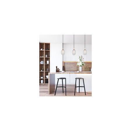 PENDANT SES 10W Clear Ellipse Glass Segmented w/Brass Highlight Enclosed OD150mm