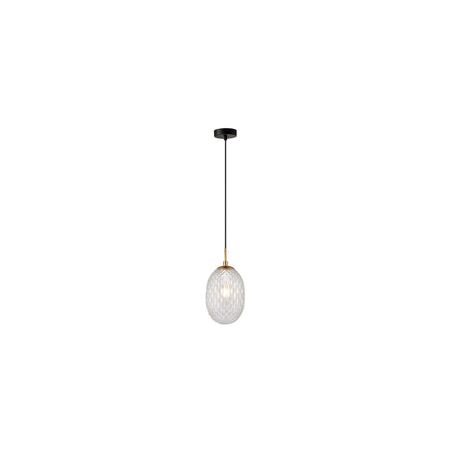 PENDANT SES 10W Frosted Ellipse Glass Segmented w/Brass Highlight Enclosed OD150mm