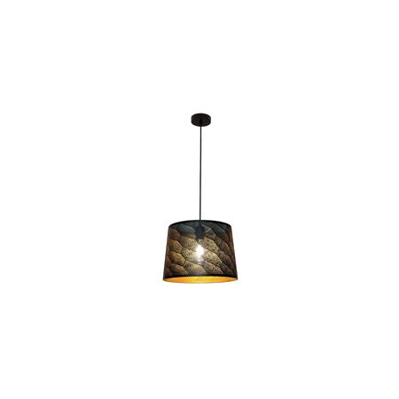PENDANT ES 60W Wh w/Gold Interior Iron SLANTED w/Honeycomb Pattern OD350 x H250 mm