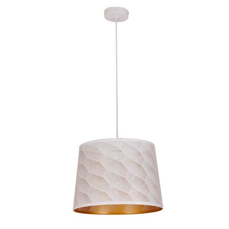 PENDANT ES 60W Blk w/Gold Interior Iron SLANTED w/Honeycomb Pattern OD350 x H250 mm