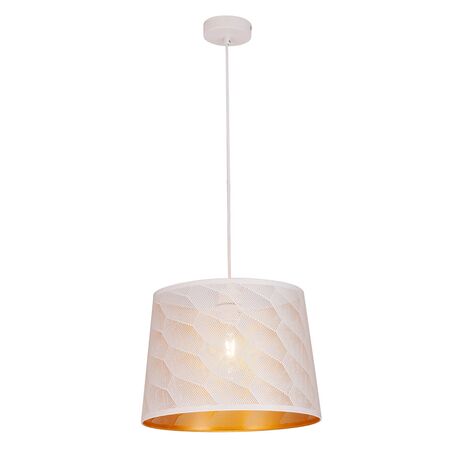 PENDANT ES 60W Blk w/Gold Interior Iron SLANTED w/Honeycomb Pattern OD350 x H250 mm