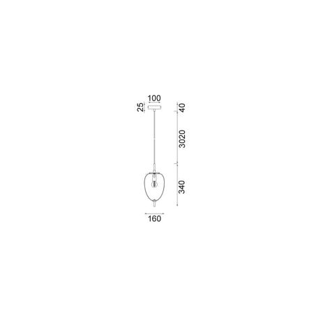 PENDANT SES 10W Oval Opal (Matt Finish) Glass w/Brass Highlight OD160mm x H340mm