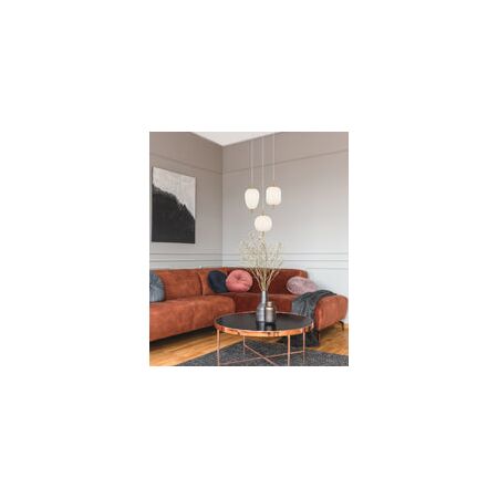 PENDANT SES 10W Oval Opal (Matt Finish) Glass w/Brass Highlight OD160mm x H340mm