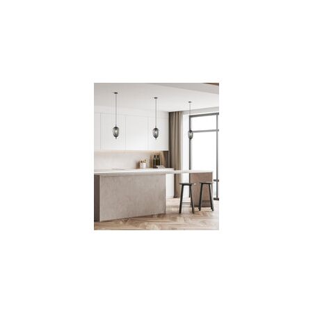 PENDANT SES 10W Oval Opal (Matt Finish) Glass w/Brass Highlight OD160mm x H340mm