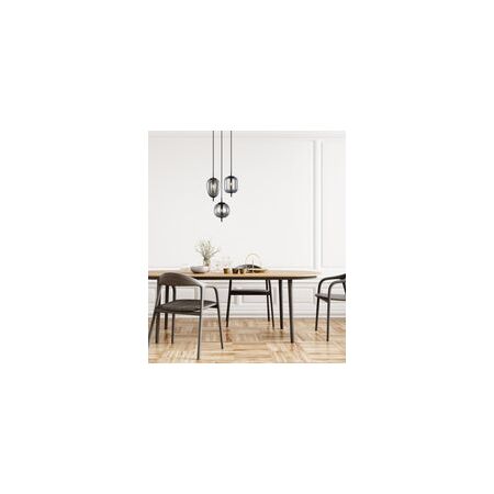 PENDANT SES x 3 10W Smokey Black (Mirror Finish) Glass w/Black Highlight OD420mm RND Base