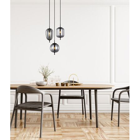 PENDANT SES x 3 10W Opal (Matt Finish) Glass w/Brass Highlight OD420mm RND Base