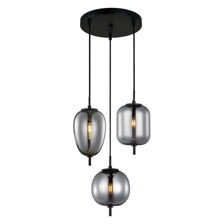 PENDANT SES x 3 10W Opal (Matt Finish) Glass w/Brass Highlight OD420mm RND Base