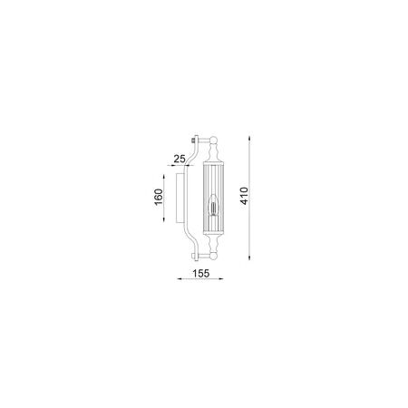 Wall Int S/M SES TUBULAR CLR Glass w/ Chrome Base