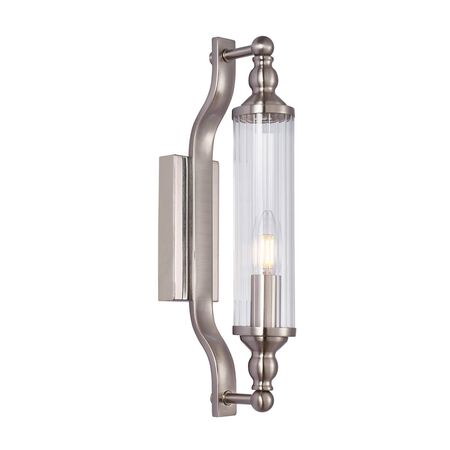 Wall Int S/M SES TUBULAR CLR Glass w/ Chrome Base