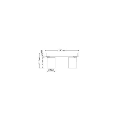 SPOT D/ADJ GU10 Blk IP20 RECT BAR L250mm x W75mm x H25mm