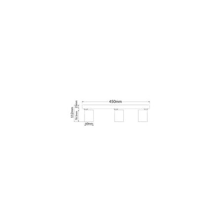 SPOT 3/ADJ GU10 Wh IP20 RECT BAR L450mm x W75mm x H25mm