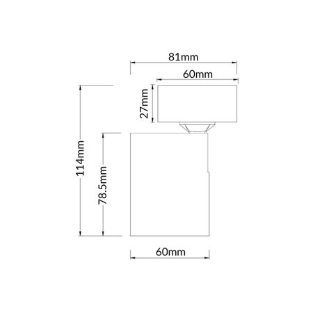 SPOT S/ADJ GU10 Blk IP20 RND BASE OD60mm