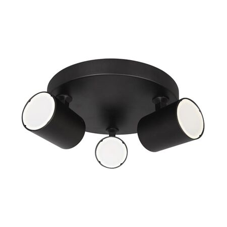 SPOT 3/ADJ GU10 Blk IP20 RND Base OD230mm x H25mm