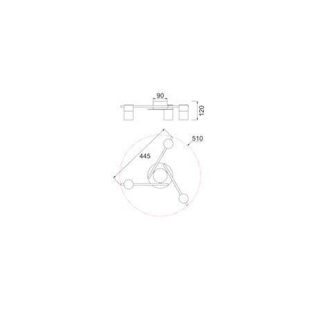 SPOT GU10 X 4 Interior Ceiling Chrome OD520mm H120mm Adj