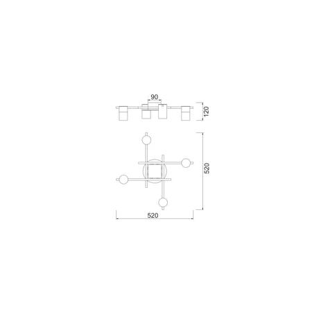 SPOT GU10 X 3 Interior Ceiling Brass OD510mm H120mm Adj