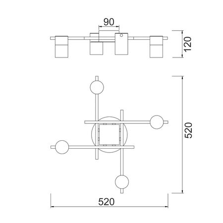 SPOT GU10 X 6 Interior Ceiling Chrome OD720mm H120mm Adj