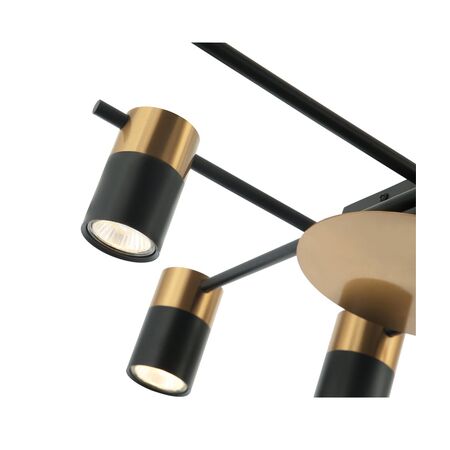 SPOT GU10 X 6 Interior Ceiling Brass & Matt Blk OD720mm H120mm Adj