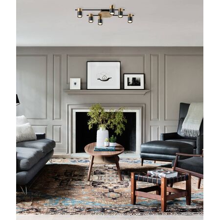 SPOT GU10 X 6 Interior Ceiling Brass & Matt Blk OD720mm H120mm Adj
