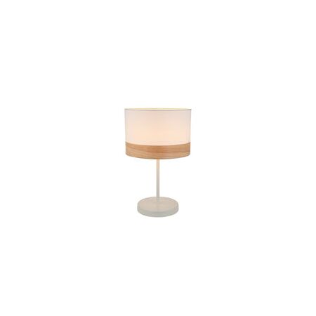 TABLE ES MED Wh Cloth RND OD300mm w/Wood Veneer Trim