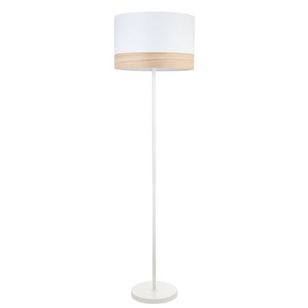 FLOOR ES LGE Wh RND H1475mm w/Wood Veneer Trim