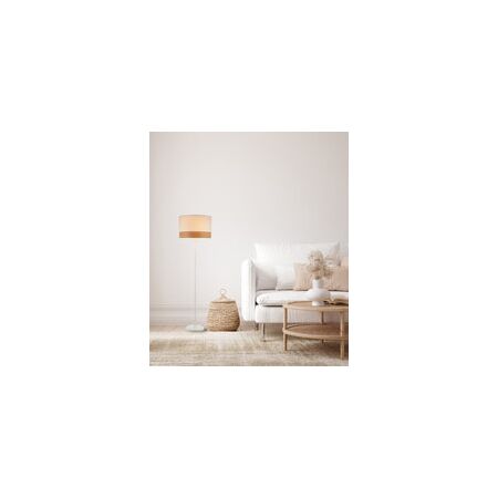 FLOOR ES LGE Wh RND H1475mm w/Wood Veneer Trim