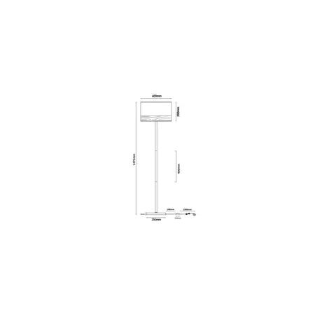 FLOOR ES LGE Blk RND H1475mm w/Wood Veneer Trim
