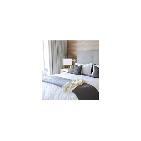 TABLE ES Wh Cloth OVAL OD100mm w/Blonde wood