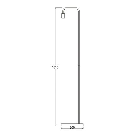 FLOOR ES Wh HOOK H1610mm w/blonde wood