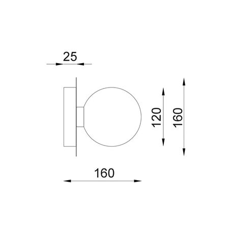 Wall Int S/M G9 Round Opal Diffuser w/ Round White Base