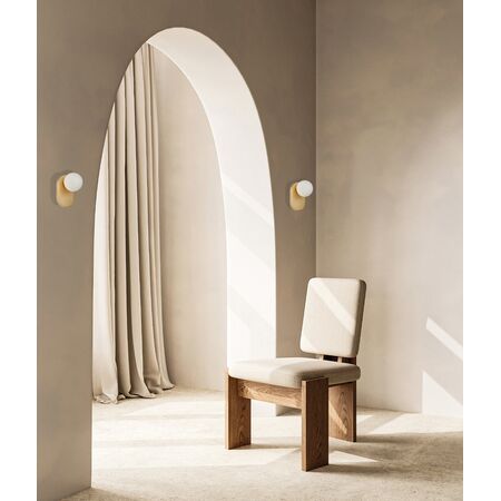 Wall Int S/M G9 Round Opal Diffuser w/ Oblong Gold Base