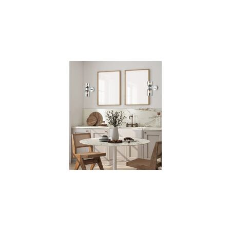 Wall Int S/M ES X 2 Smokey Black 2 x Glass Ellipse w/Chrome RND Bracket L215mm (Up/Dn)
