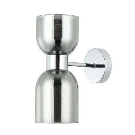 Wall Int S/M ES X 2 Opal 2 x Glass Ellipse w/Brass RND Bracket L215mm (Up/Dn)