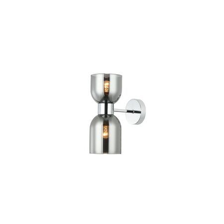 Wall Int S/M ES X 2 Opal 2 x Glass Ellipse w/Brass RND Bracket L215mm (Up/Dn)