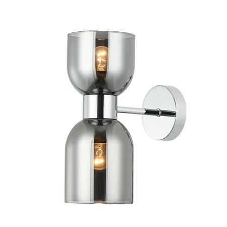 Wall Int S/M ES X 2 Opal 2 x Glass Ellipse w/Brass RND Bracket L215mm (Up/Dn)
