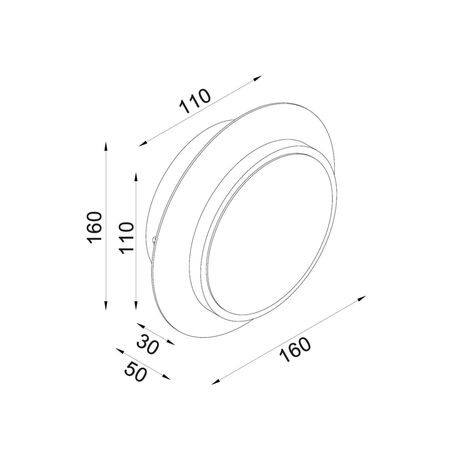 WALL Int City S/M 5W Round Rotatable Wh Dim Tri 3K/4K/5.7K 294 Lm