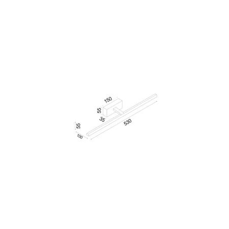 WALL Int S/M 12W LINEAR Chrome Tri Dim FR Diff L530 mm 1150Lm