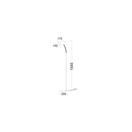 FLOOR ES Matt Wh ELLIPSE H1545mm Adj w/wave edge