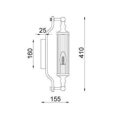 Wall Int S/M SES TUBULAR CLR Glass w/ White Base