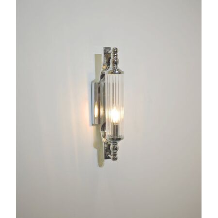 Wall Int S/M SES TUBULAR CLR Glass w/ White Base