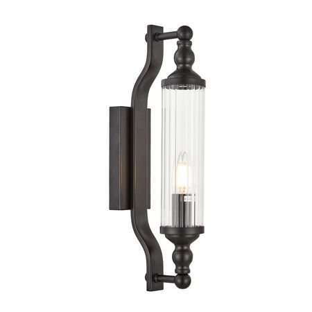 Wall Int S/M SES TUBULAR CLR Glass w/ Satin Chrome Base
