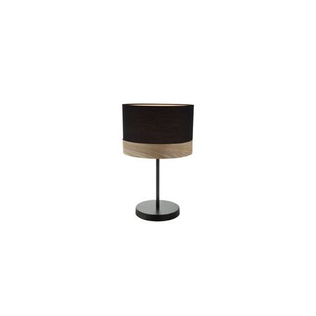 TABLE ES MED Blk Cloth RND OD300mm w/Wood Veneer Trim