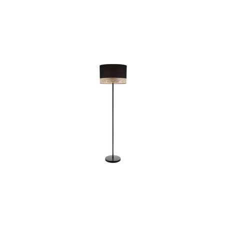 FLOOR ES LGE Blk RND H1475mm w/Wood Veneer Trim